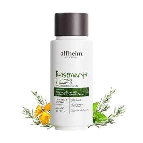 ALFHEIM Rosemary+ Purifying Shampoo for Oily & Fine Hair with Rosemary, Peppermint & Jojoba Oils – Travel Size – Deep Cleanse, Balance & Refresh – Vegan, Sulfate-Free, Cruelty-Free – 10.7 oz / 316 ml - Image 1