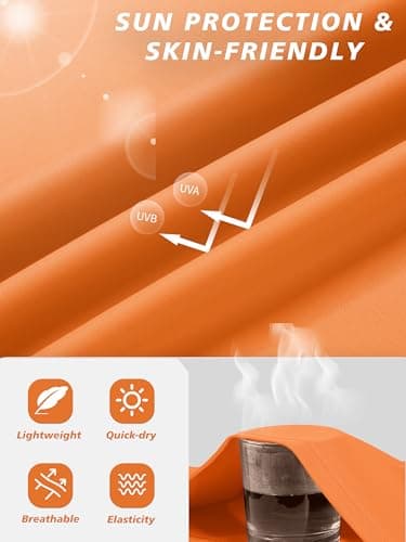 PINSPARK Gym Shirts Men Quick Dry UPF 50+ Workout T-Shirts Rash Guard Swim Shirts Moisture Wicking Tee for Athletic, Beach, Hiking S Orange - Thumbnail 5