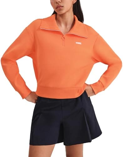 K-Swiss Women's Sweatshirts Quarter Zip Pullover - Fleece Workout Hoodies for Casual Sport, 2025 Fall Fashion Clothes,Red M - Image 1