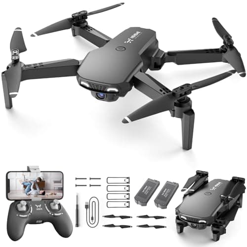 Drone with Camera for Kids Adults Beginners - 1080P HD RC Quadcopter with One Key Start/Land, Altitude Hold, Gravity Control, 2 Batteries, Cool Toys Gifts for Boys Girls, Black - Image 1