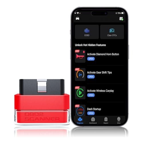 Tabscan OBD2 Scanner Bluetooth, Wireless Car Scanner Diagnostic Tool for Audi Check Engine Light, Read and Clear Code, Unlock Hidden Features, Live Data, Performance Test, Available for iOS & Android
