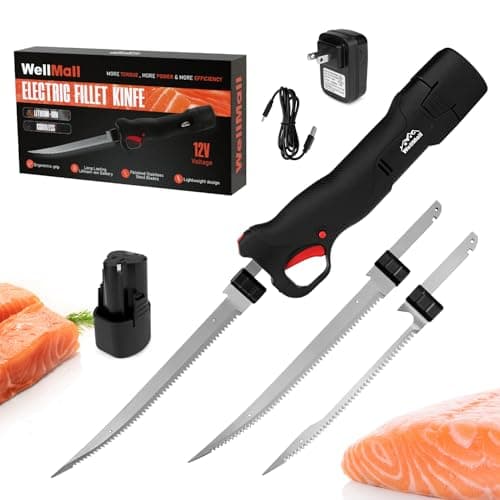 WellMall Fillet Knife - Electric Fillet Knife for Fish, Cordless Electric Knifes with Safe Lock, Non-Slip Grip Handle with 7"+9" blade - Image 1