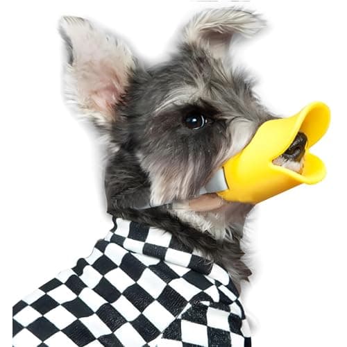 NACOCO Anti Bite Duck Mouth Shape Dog Mouth Covers Anti-Called Muzzle Masks Pet Mouth Set Bite-Proof Silicone Material (Yellow, S) - Thumbnail 4