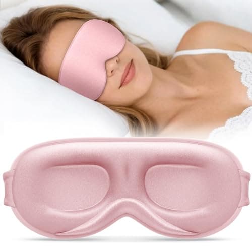 Vynix Sleep Mask for Women Men - 100% Blackout Eye Masks for Sleep - 3D Soft Sleeping Mask for Side Sleepers - Zero Pressure Lash Extensions Eye Cover Shade for Airplane Travel Essentials, Pink - Image 1