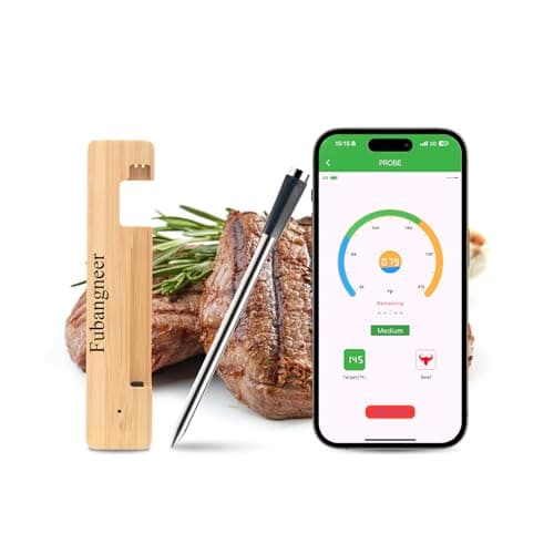 Smart Bluetooth Wireless Meat Thermometer, Long-Range Digital Food Thermometer with 1000°F Heat Resistance, App-Controlled for BBQ, Grill, Smoker, Oven, Air Fryer, Steak, Chicken, Turkey
