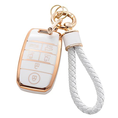 RUABIBAN for Kia Key Fob Cover with Keychain, Soft TPU Key Case Fit for Kia Optima Sportage Sorento Niro Sedona Rio5