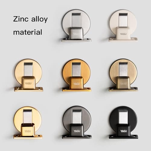 YAGU 1 Pack Invisible Magnetic Door Stopper, Zinc Alloy Door Catch with Dual Adhesive and Conceal Screw Mount No Drilling, Floor Mount Magnetic Door Holder for Bottom of Door (Beige) - Thumbnail 6