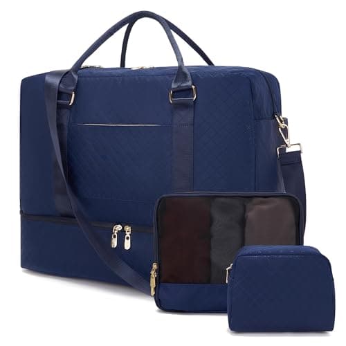 Travel Duffle Bag for Women Carry on Bags Overnight Weekender Bags Toiletry Hospital Gym Bag with Shoe Compartment 3pcs - Image 1