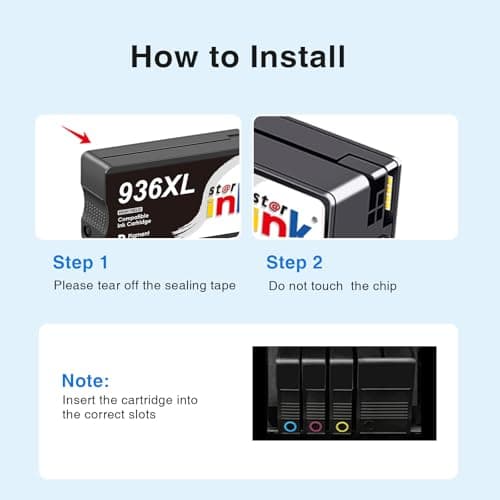 Starink 936e 936 Ink Cartridges for HP Printers Replacement for HP 936 Ink Cartridges Combo Pack HP936, Compatible with HP OfficeJet Pro 9125e 9120e 9730e 9135e 9130e 9122e 9110b (BK/C/M/Y, 4 Pack) - Thumbnail 6