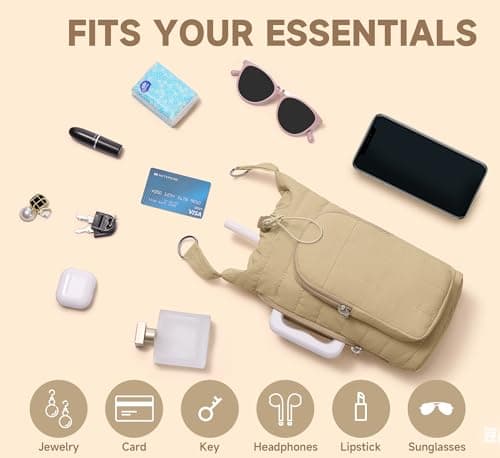 WOOMADA Water Bottle Holder Bag with Strap, 40/32 oz Crossbody Bag Gym Accessories, Sling Purses for Women(Khaki) - Thumbnail 5