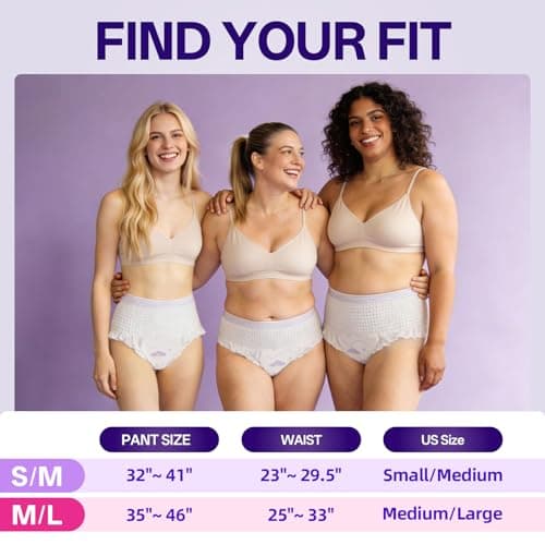 POMPOM LIFE Individually Wrapped Disposable Incontinence Underwear for Women | Maximum Absorbency Adult Diapers | Soft & Breathable Briefs, Disposable Postpartum Underwear for Women Travel - Thumbnail 3