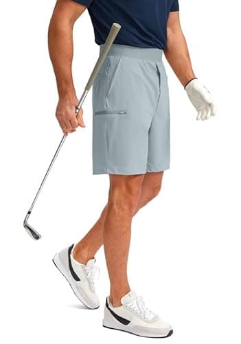 Viodia Men's 7" Golf Shorts with 5 Pockets Elastic Waist Dry Fit Stretch Lightweight Shorts for Men Hiking Casual Athletic - Image 1
