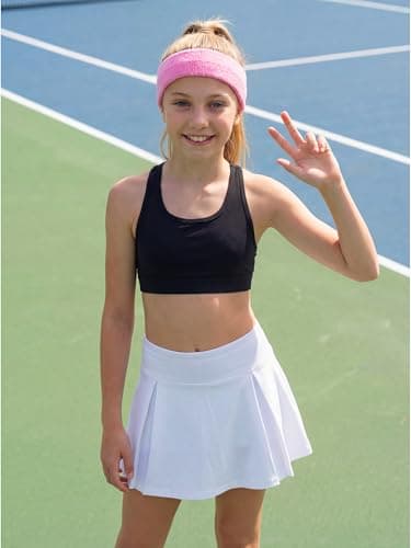 Stelle Girls Sports Bra Training Bra for Girls Racerback Bra Athletic Yoga Crop Top for Teens Kids Black L - Thumbnail 3