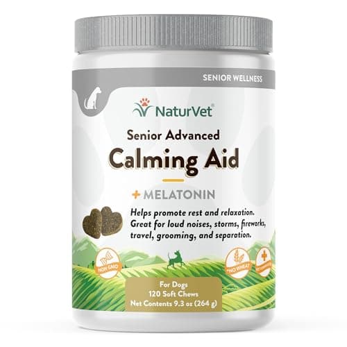 NaturVet Quiet Moments Calming Aid Dog Supplement, Helps Promote Relaxation, Reduce Stress, Storm Anxiety, Motion Sickness for Senior Dogs – 120-Ct. Soft Chews - Image 1