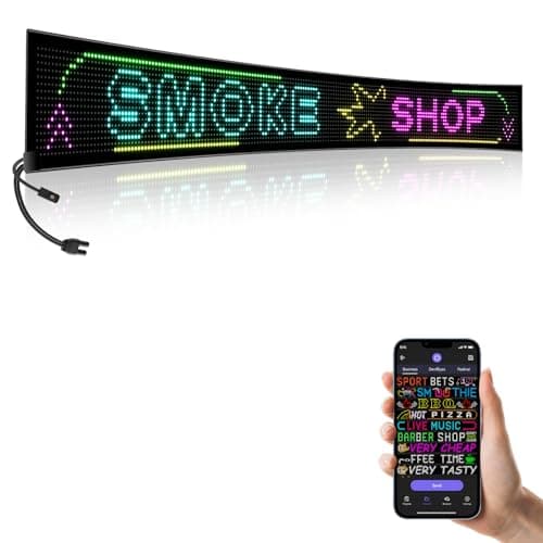 Large Programmable Indoor Windows LED Signs, P10 Resolution LED Sign,Bluetooth APP, for Cars Business Bars Gaming Rooms Restaurants Festivals (77"x 8") - Image 1