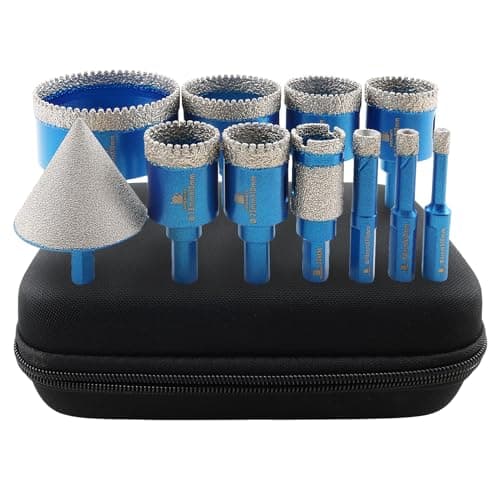 Tile Hole Saw Kit Diamond- BRSCHNITT 11pcs Diamond Core Drill Bit for Porcelain Tile Ceramic Marble Granite Drilling Triangle Shank - Thumbnail 6