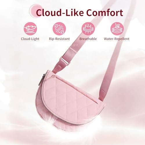Fashion Puffy Crescent Moon Bag For Women & Men - Medium Nylon Shoulder Bag With Adjustable Strap, Lightweight & Foldable Design (B-Black) - Thumbnail 4