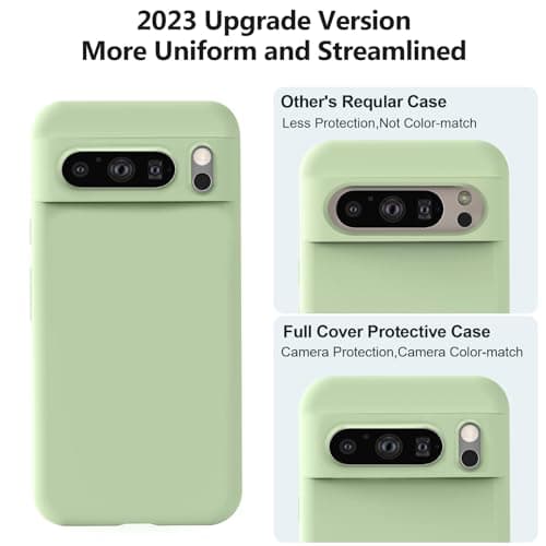 TISOOG Compatible with Google Pixel 8 Pro Case, [Upgrade Defender Liquid Silicone] [Soft Microfiber Lining],Shockproof Slim Thin Protective Phone Case for Google Pixel 8 Pro 6.7 inch-Matcha - Thumbnail 3