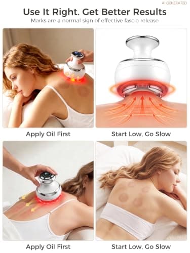 Poeruo Cupping Massager & Gua Sha, Anti Cellulite Massager & Body Sculpting Machine, Lymphatic Drainage Massager for Back, Waist, Belly - Thumbnail 4
