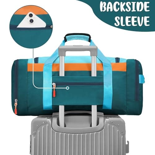 WOOMADA Kids Travel Bag with Shoe & Wet Pockets, Carry On Duffle Bag for Overnight Trips, Sports, School(green) - Thumbnail 5