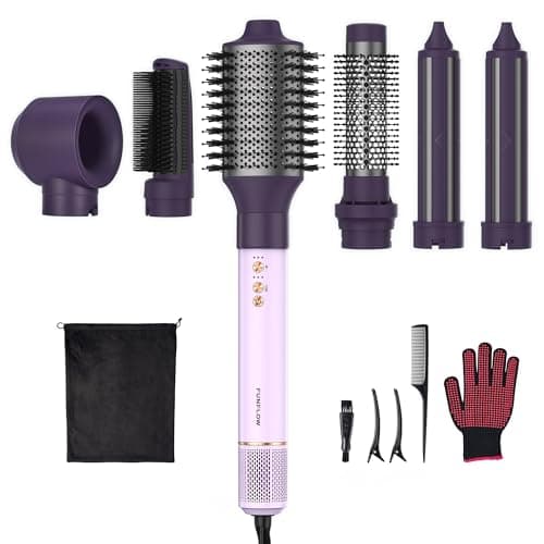 6-in-1 Hair Dryer Blow Brush with Premium Aluminum Body –Negative Ionic Hot Air Multi-Styler with Auto-Wrap Curlers, 110,000 RPM Brushless Motor, Volumizing Straightening Styling, No Heat Damage - Image 1