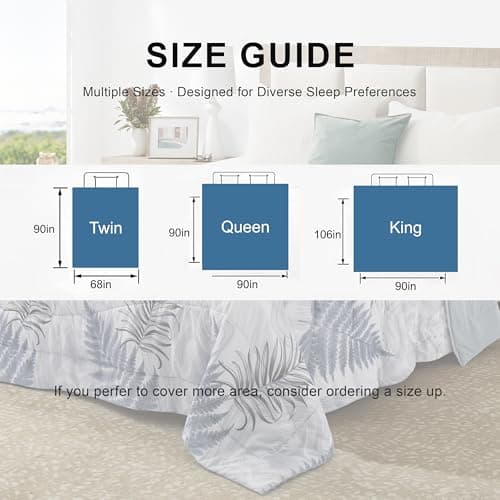 WQSPRING Cooling Comforter Twin Size, Cooling Blankets for Hot Sleepers, Breathable Lightweight Cold Blanket, Ultra Soft Thin Summer Bedding (Dusty Blue, Twin) - Thumbnail 2