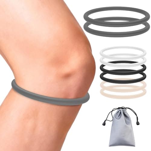 ZYHBLZX 2PCS Patella Band for Knee Pain Relief, Silicone Patellar Tendon Support Strap Brace for Basketball, Running, Jumpers Knee, Tennis, Tendonitis, Soccer and Hiking, Men and Women (Grey) - Image 1