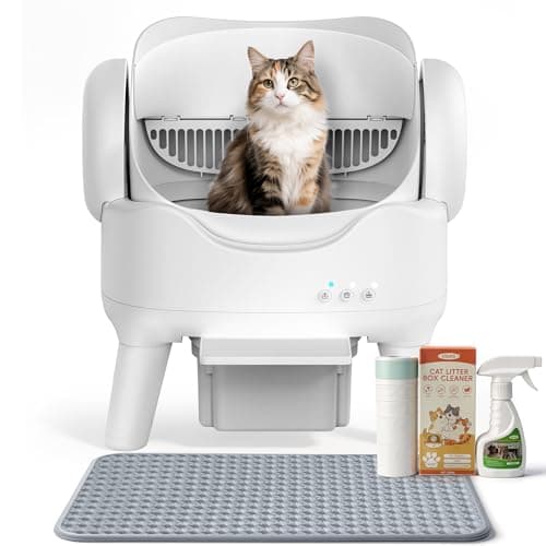 RPZ Automatic Self-Cleaning Cat Litter Box for Large Cats & Multi-Cat Homes, Smart Electric Auto Cleaning Litter Box with Litter Mat & 2 Cleaning Solutions, Ideal for Busy Homes & Apartments - Image 1