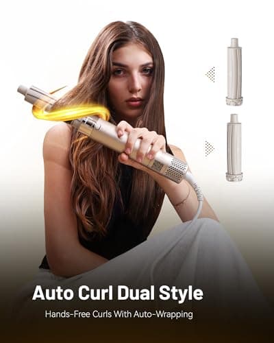 KAUGIC 6 in 1 Hot Air Hair Styler Dryer Multi-Styler - High Speed Hair Styling Tools with No Heat Damage, Auto Wrap Curler as A Gift for Fast Drying Curling Smoothing Volumizing Cool Shot - Thumbnail 2