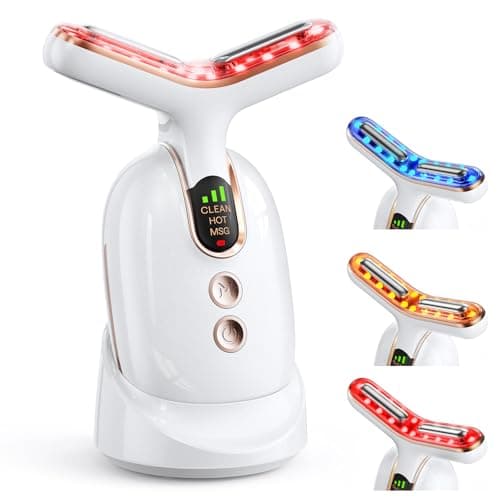 Red Light Therapy for Face, 3 Mode Face Massager Tool with Heating Vibration for Skin Care, Wrinkle Reducer Facial Massager to Soothe and Relax Skin, Micro-Current Face Beauty Device (AM-810B) - Image 1