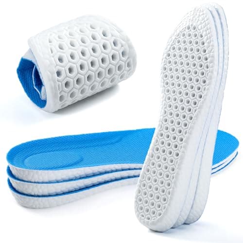 XINIFOOT 3 Pairs Breathable Shock Absorption Sport Shoe Insoles for Men&Women Elastic Soft Running Shoes Pad Replacement Insole (L Men 9-10.5 / Women 11-12.5) - Image 1
