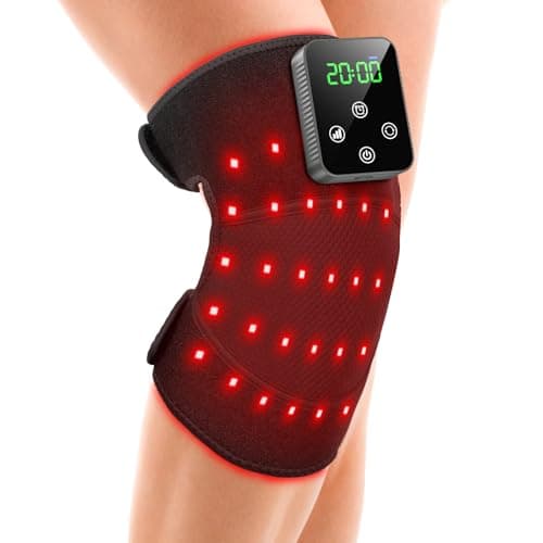 Qtyspdct Red Light Therapy Knee Brace, Cordless 660nm 850nm LED Infrared Redlight Therapy Pad for Knee Joint Elbow Shoulder with 3000mAh Rechargeable Controller - Image 1