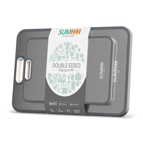 Titanium Cutting Board Double Sided Food Grade, Pure Titanium/PP for Kitchen, Cutting Board Easy to Clean[15.5”*10.5”+12”*8.5”] - Image 1