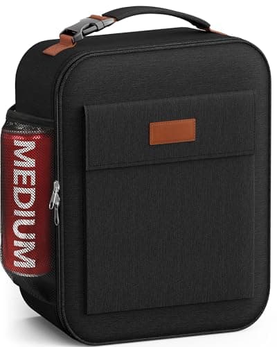 HOTOR Lunch Bag for Men & Women - Large Capacity Insulated Lunch Bag with Mutiple Pockets, Wear-Resistant Cooler Lunch Box for Office, Picnic, Black, 7L, 9.06" x 4.33" x 10.63" - Image 1