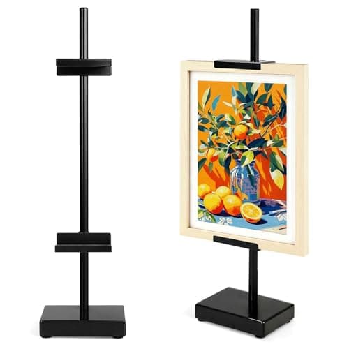 Victawks Adjustable Tabletop Easel Stand, Picture Easels for Display Up to 17" H, Black Metal Picture Frame Holder Stand Table for Art, Photo (1 Pack) - Image 1
