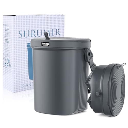 Surumer 2 Gallon Silicon Car Trash Can with Lid - 100% Leak-Proof Trash Bin, Waterproof Garbage Can, Gifts for Men and Women - Image 1