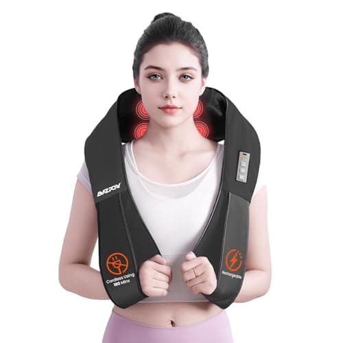 AMZPONY® Cordless Neck Massager for Pain Relief Deep Tissue, Rechargeable Shiatsu Neck and Back Massager with Heat Kneading Shoulder Massage for Body Muscle Pain Relief,Gifts for Dad Mom Friends - Image 1