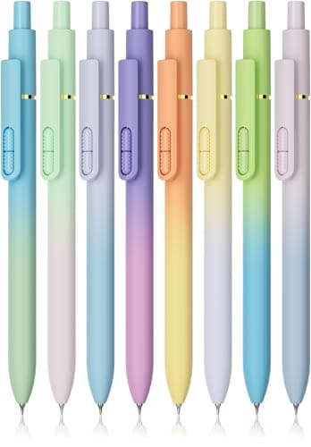 inkipen 8 PCS Ballpoint Pens,Smooth Writing Pens, 1.0mm Black Ink Pens, Retractable Pens, School Office Supplies - Image 1