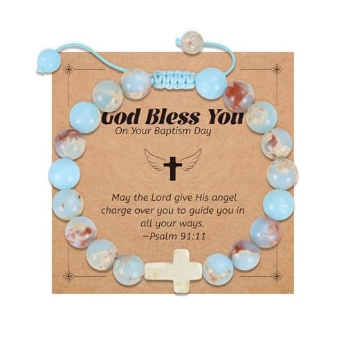 BAYLAY Baptism Gifts for Girl Women - Cross Bracelet for Girl Baptism Bracelet Gifts for Teenager Teen Girls Women Adults - Image 1