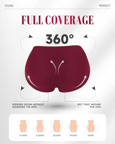 RUIXUE Women's Underwear High Waisted Ladies Cotton Panties Breathable Stretch Full Coverage Postpartum Brief 5Pack - Thumbnail 5