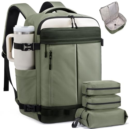 LOVEVOOK 40L Travel Backpack for Women Men, Airline Approved Carry On Luggage with 3 Cubes Accessories, TSA Personal Item Travel Cruise Essentials, Waterproof Weekender Overnight Bags fits 17" Laptop - Image 1