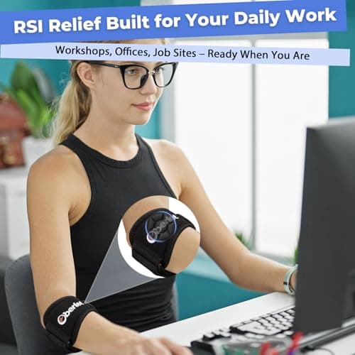 Oberlet Tennis Elbow Brace for Men Women with Tendonitis for Elbow Pain Relief - Adjustable Strap with Two Removable Gel Pads, Golfers Elbow Brace, Counterforce Arm Forearm Support Band - Black 1 Pack - Thumbnail 5