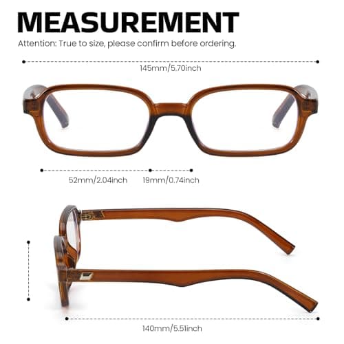 SODQW Retro Fake Glasses Blue Light Glasses for Women Trendy Vintage Small Rectangle Eyewear with Non Prescription Lens - Thumbnail 4