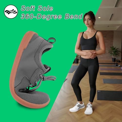 DYISOFY Womens Mens Barefoot Shoes Minimalist Walking Travel Grounding Zero Drop Extra Wide Toe Box Gym Workout Sneakers Dark Brown - Thumbnail 5