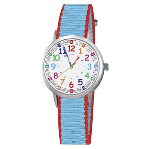 ITOOZYNN Kids Watch for Girls and Boys,for Children's Toddler Learning Time and Easy to Read Time, Analog Watch for Boys and Girls Ages3~11 (Blue_Orange) - Image 1