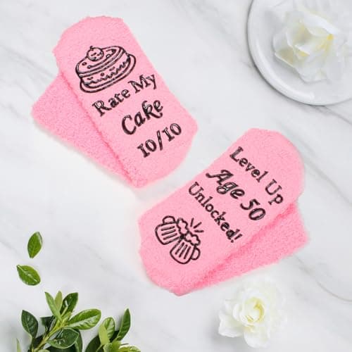 Biswitif Birthday Gifts Funny Slipper Socks, Women Funny Socks for 30 40 50 60 70 Year Old Woman Birthday Gifts for Mom Sister Wife Friends - Thumbnail 3