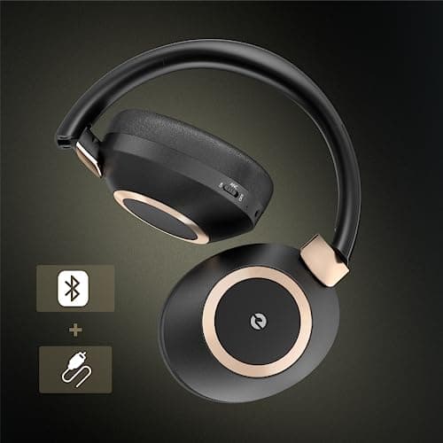 EAORUL Active Noise Cancelling Headphones, 100H Playtime Headphones Wireless Bluetooth, Bluetooth Headphone with Mic, Over Ear Wireless Headphone with Deep Bass,Fast Charging for Travel - Thumbnail 3