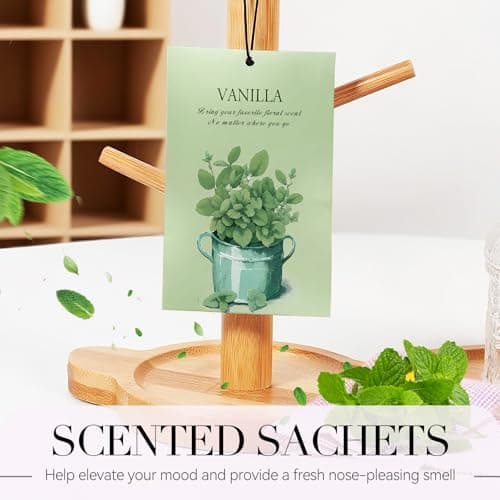 HOMELLAX Vanilla Scented Sachet Bags - 12 Pack Closet & Drawer Freshener, Long Lasting Odor Eliminator for Wardrobes, Cars & Storage, Home Fragrance Air Freshener Sachets - Thumbnail 2