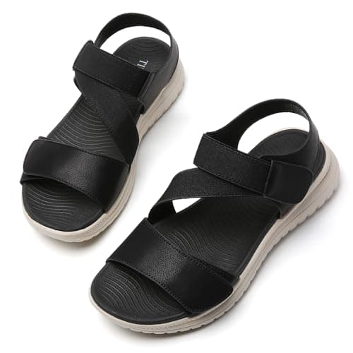 Tilocow Women Sandals Orthotic Comfortable Walking Sandals Summer Lightweight Athletic Outdoor Ankle Strap Shoes - Image 1