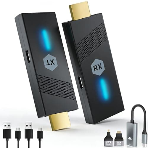 2026Upgrade Wireless HDMI Transmitter and Receiver, Plug&Play 2.4G/5G Wireless HDMI Extender Kit, 492ft/150m, 4K Decode 1080P@60Hz, Work for Video/Audio to Monitor from Laptop/PC/Projector - Image 1